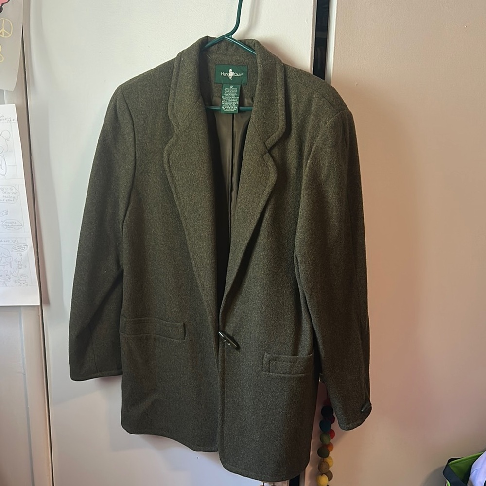 Hunt Club Women's Merino Wool Lambswool Toggle Lined Jacket